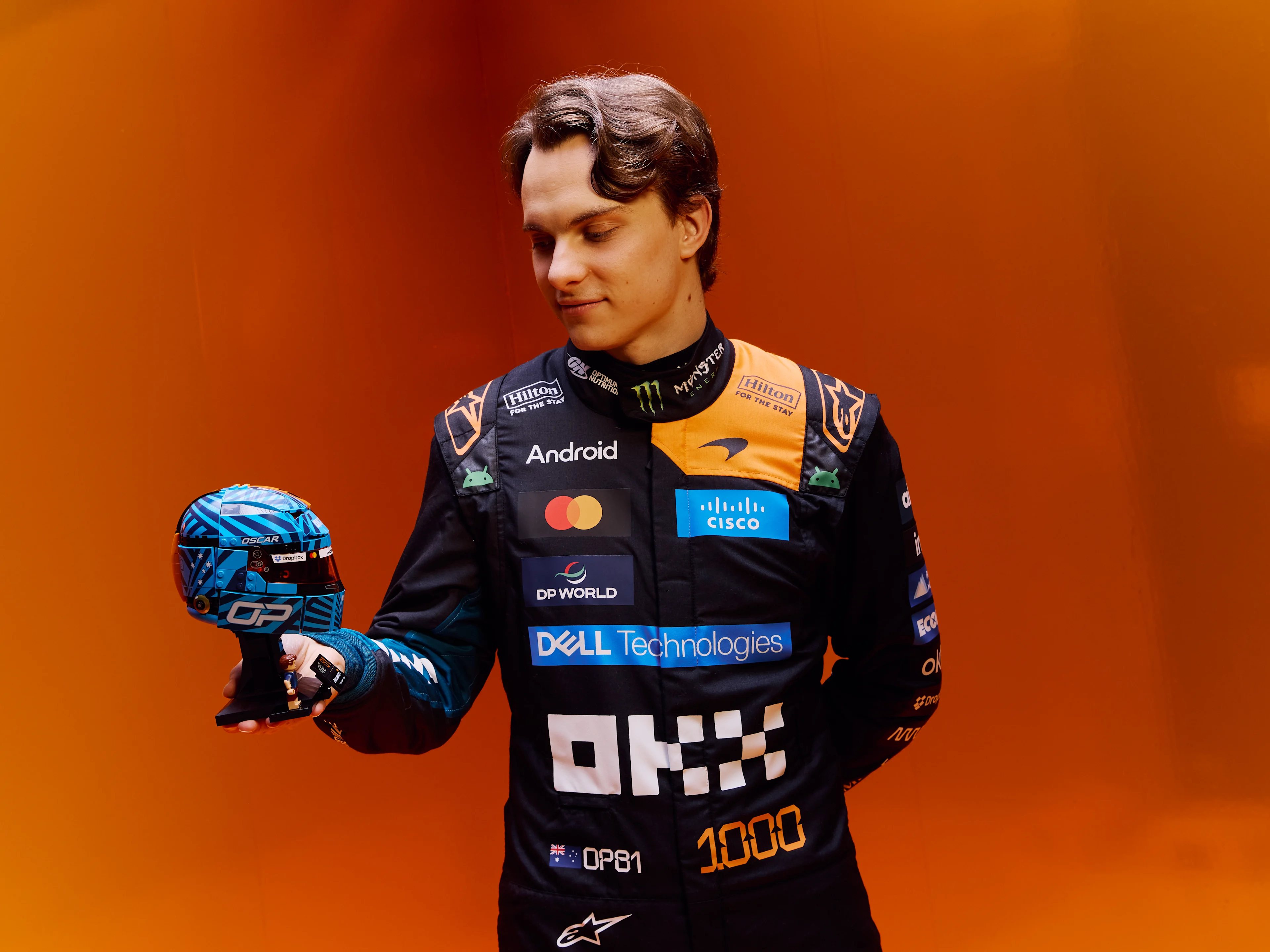 Oscar and his LEGO® helmet