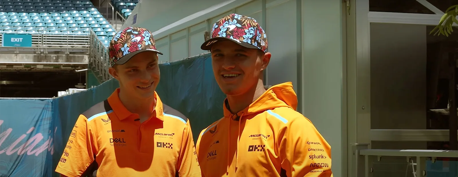 Lando Norris and Oscar Piastri play hide and seek