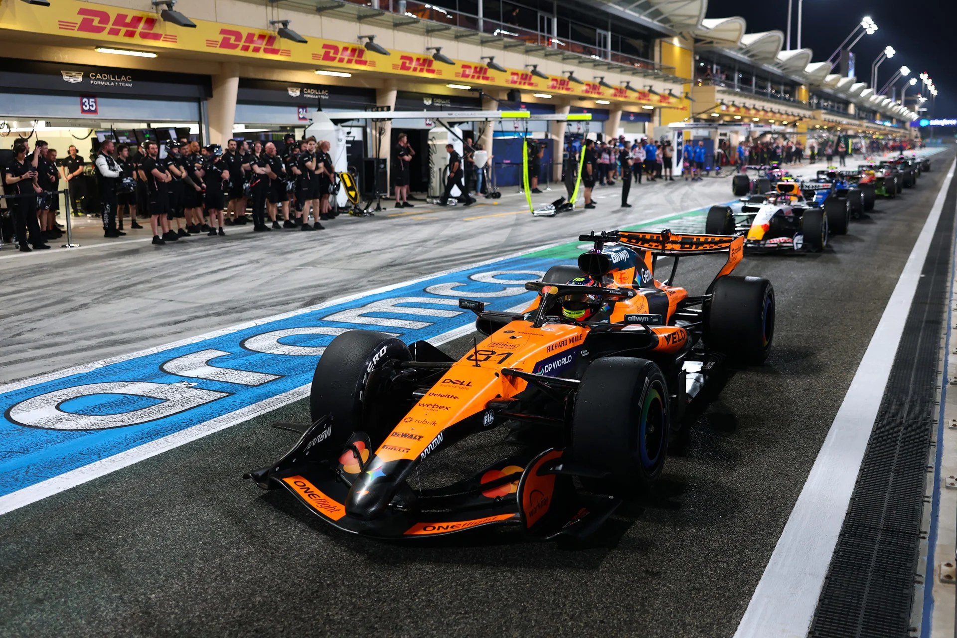 Oscar in the pit lane