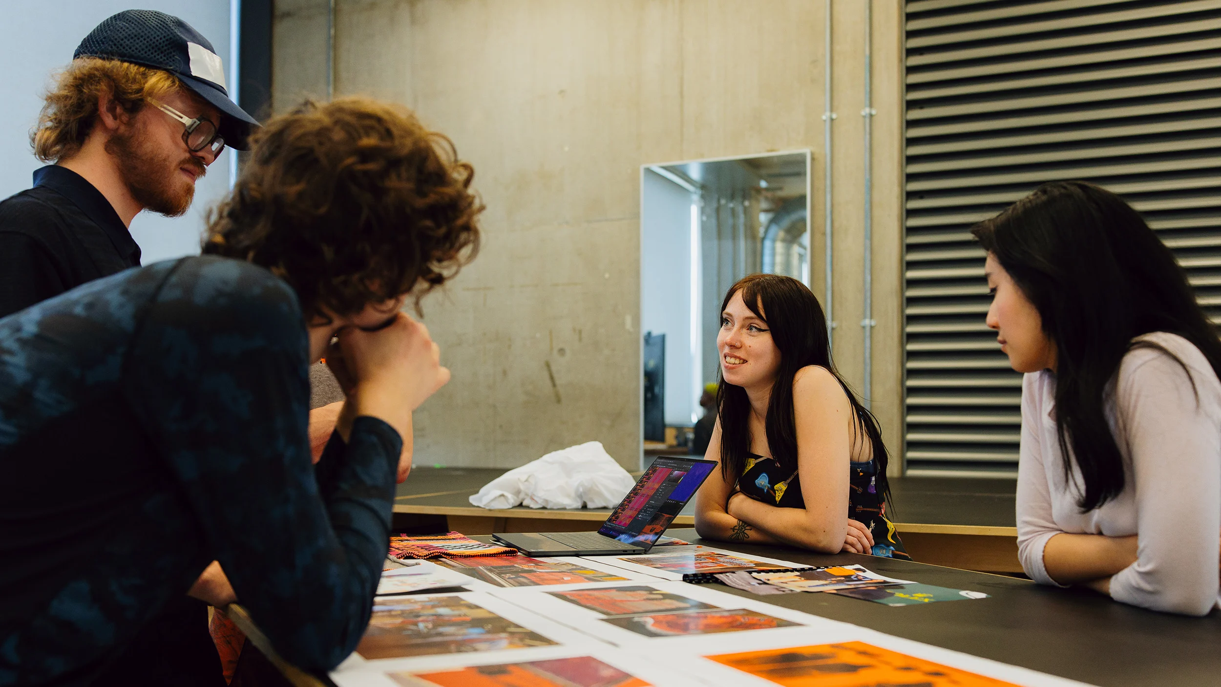 Central Saint Martins students working on McLaren's Designed to Race: Front Row fashion show looks