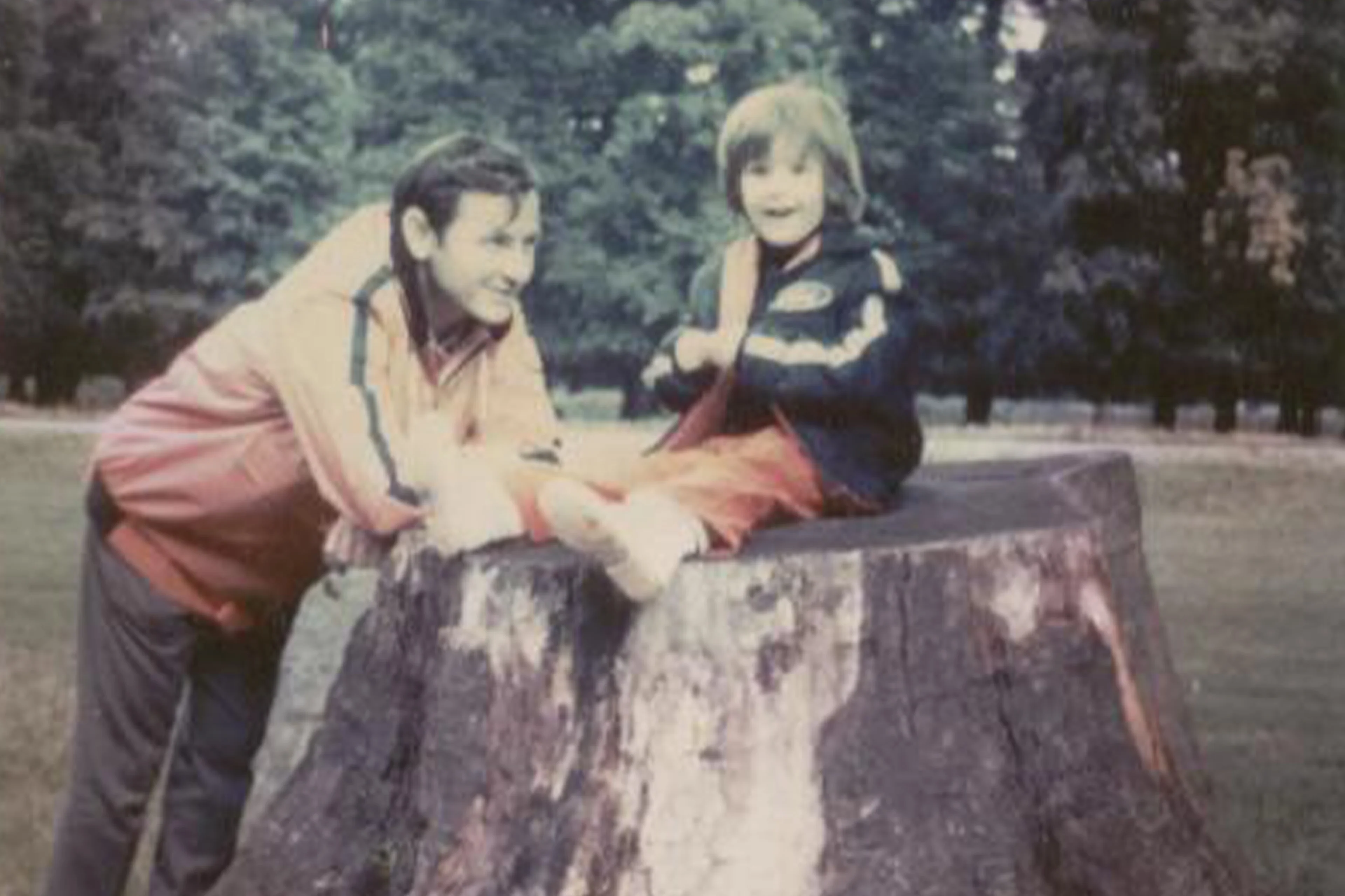 Archive photograph of Bruce McLaren with his young daughter Amanda in 1969.