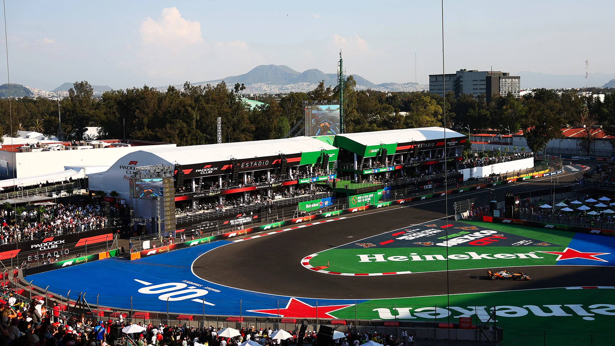 Lando Norris on track at the 2025 Mexico City Grand Prix