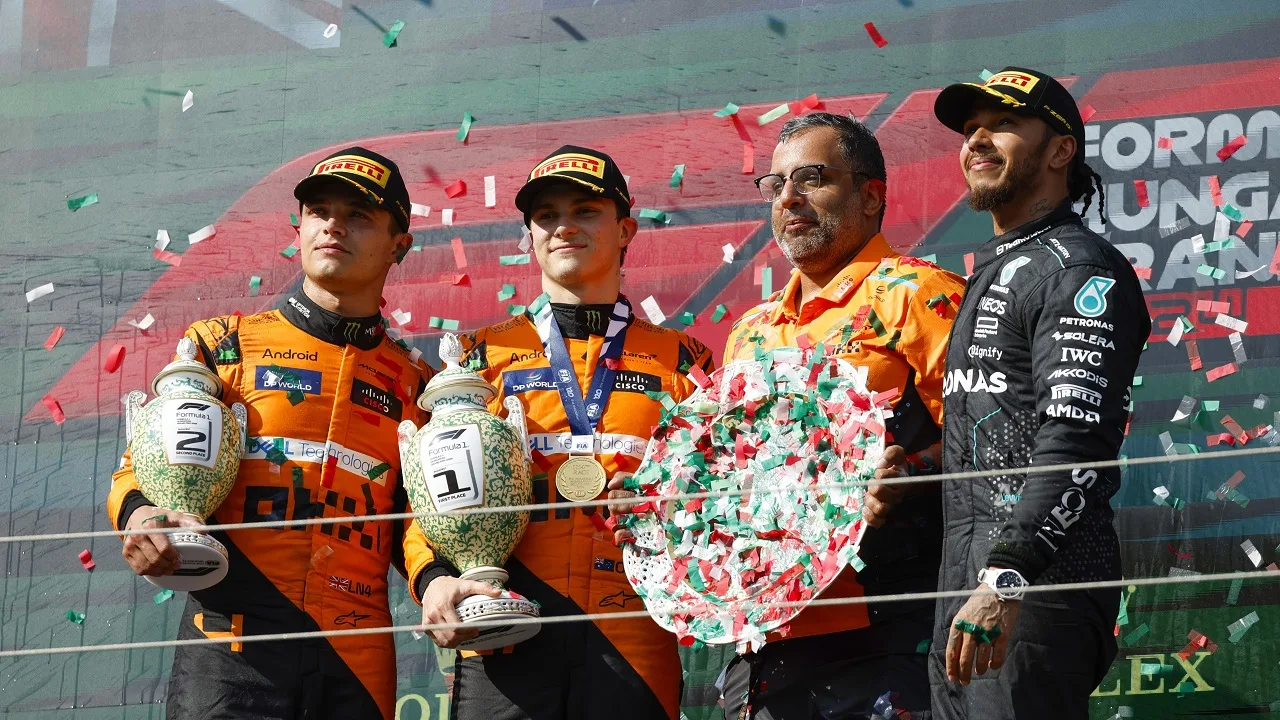 Formula-1 - 2024 - Hungarian-grand-prix - Podium Celebrations 🏆🍾 "This is the day I dreamed of as a kid" - 2