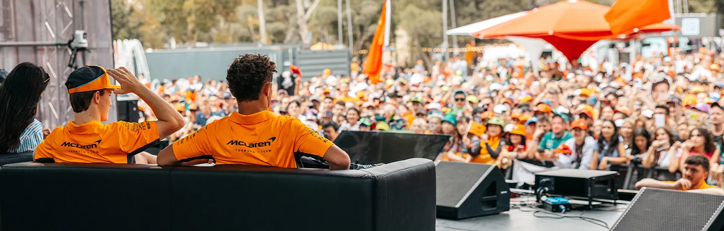 Lando Norris celebrates the constructors championship in 2024