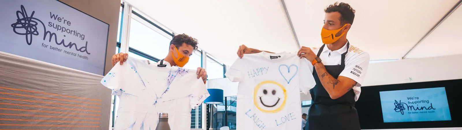 Prize draw Win a limited edition T-shirt designed by Lando or Daniel and help raise vital funds for mental health charity Mind.