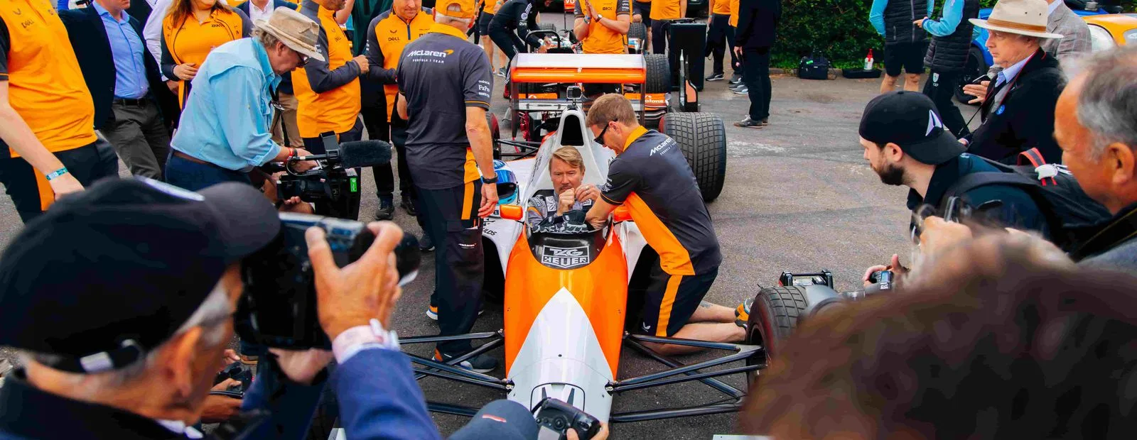 When two worlds collide Mika Häkkinen takes to the hill in Senna's MP4/5B-07 - 2