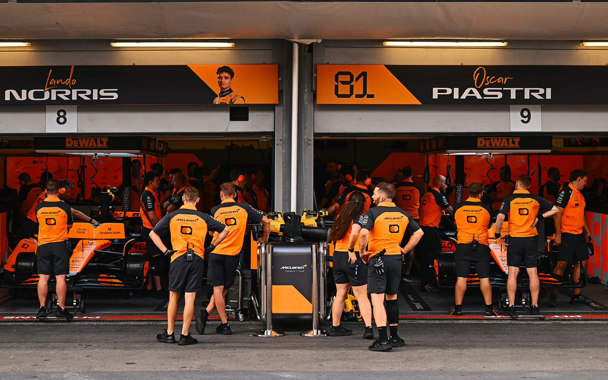 McLaren F1 team garage