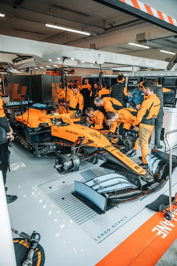 Latest-news - Mclarenracing - Article - Mcl35-filming-day-2020-app - Filming day: best shots The team take the MCL35 to Barcelona for its track debut - 0