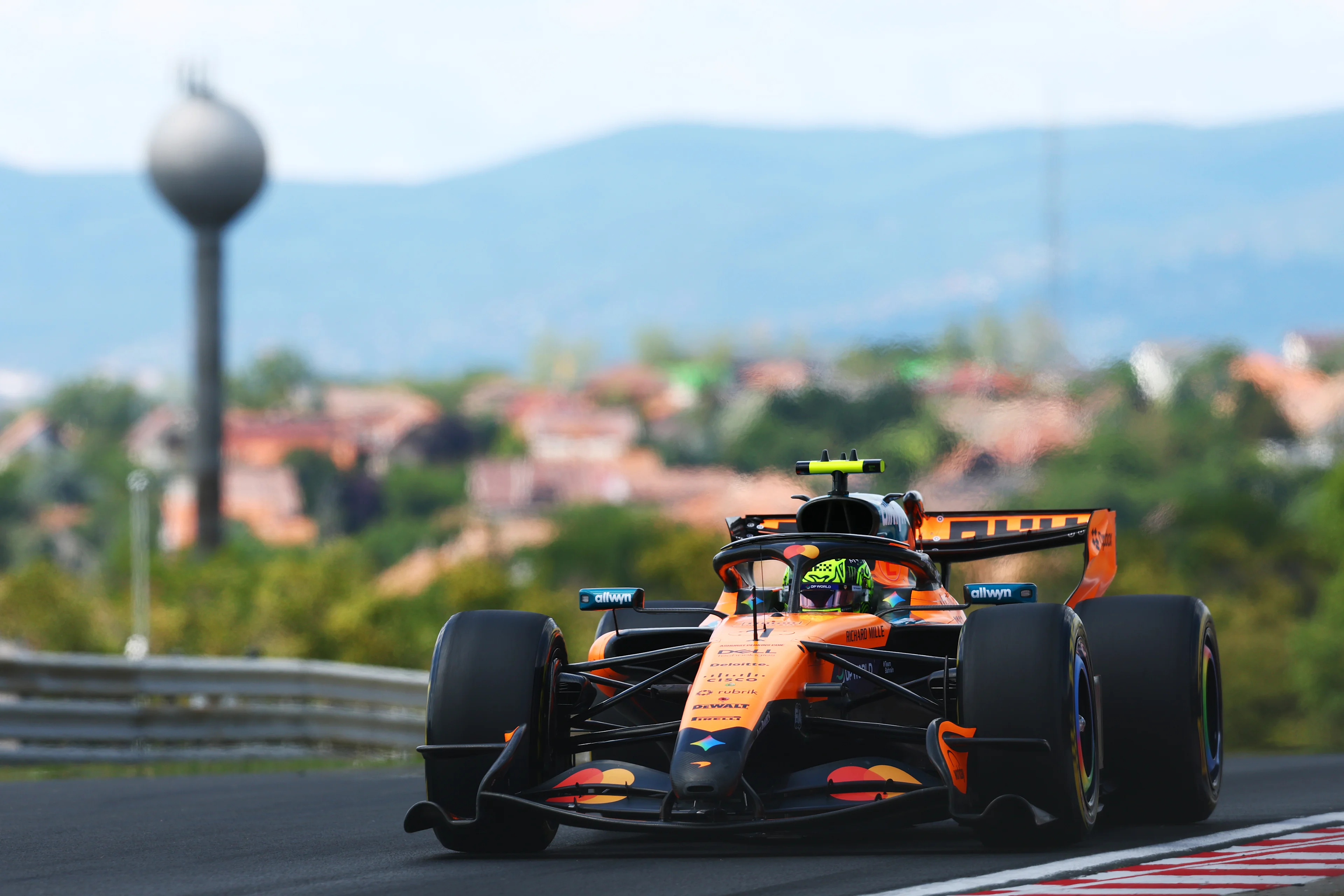 MCL40 in the garage at the Hungarian grand prix 2026