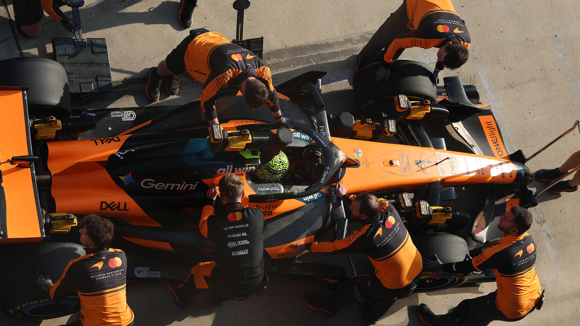 Lando Norris and McLaren is returned to the garage during Sprint qualifying ahead of the F1 Grand Prix of China at Shanghai International Circuit