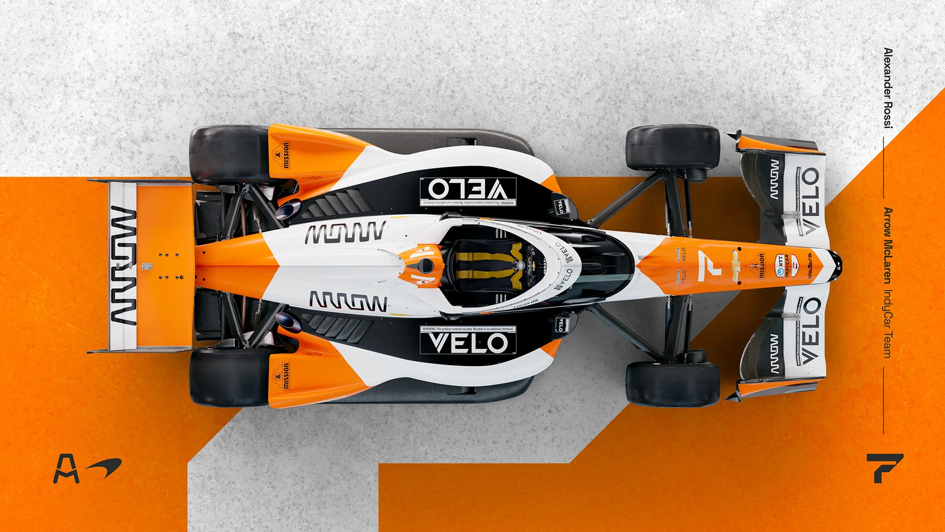 Indycar - 2024 - Alexander-rossi-welcomes-his-no.-7-arrow-mclaren-chevrolet - Arrow McLaren No. 7 VELO Arrow McLaren Chevrolet - 1