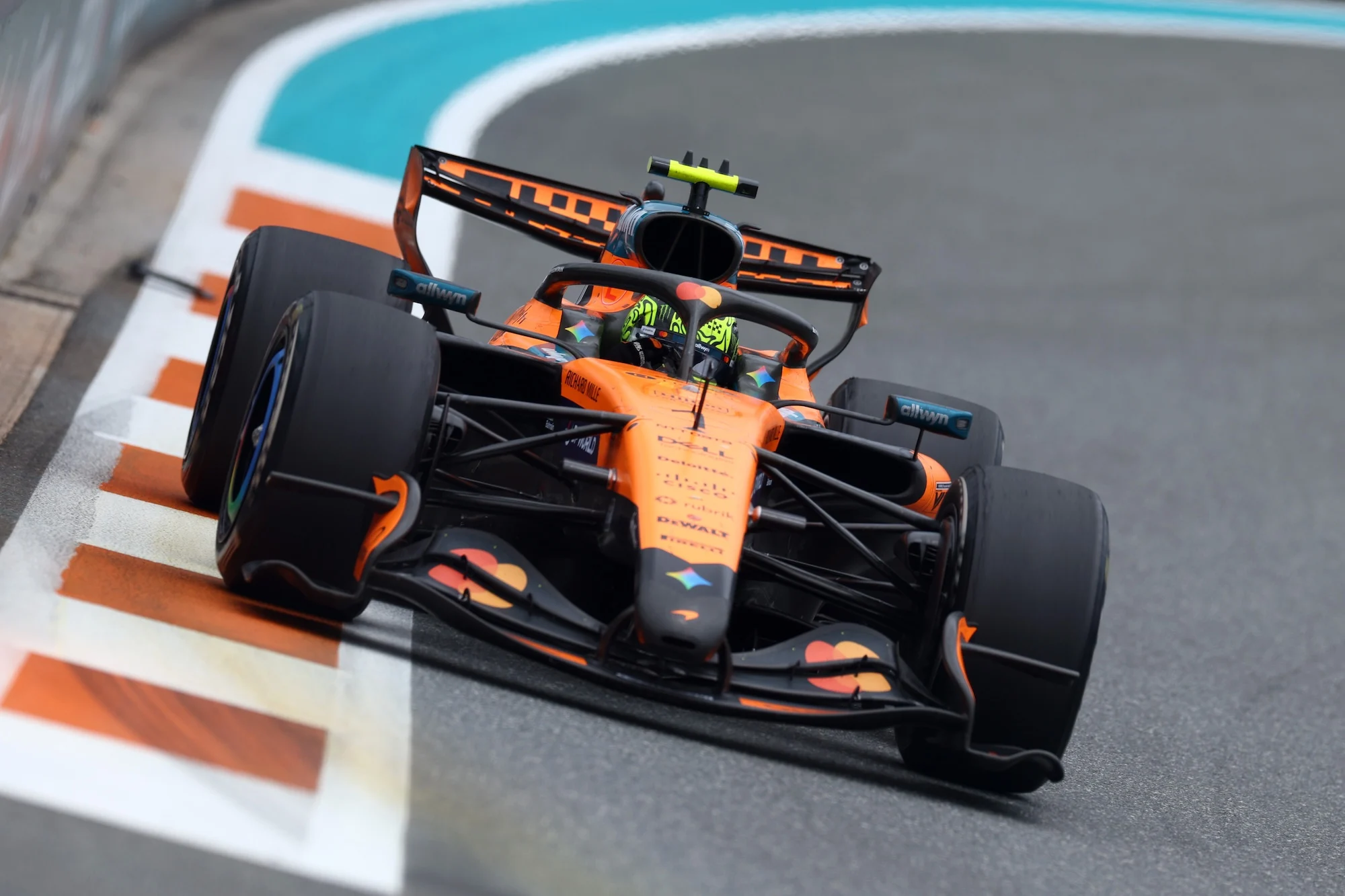 Lando Norris on track during the Miami grand prix at Miami International Autodrome