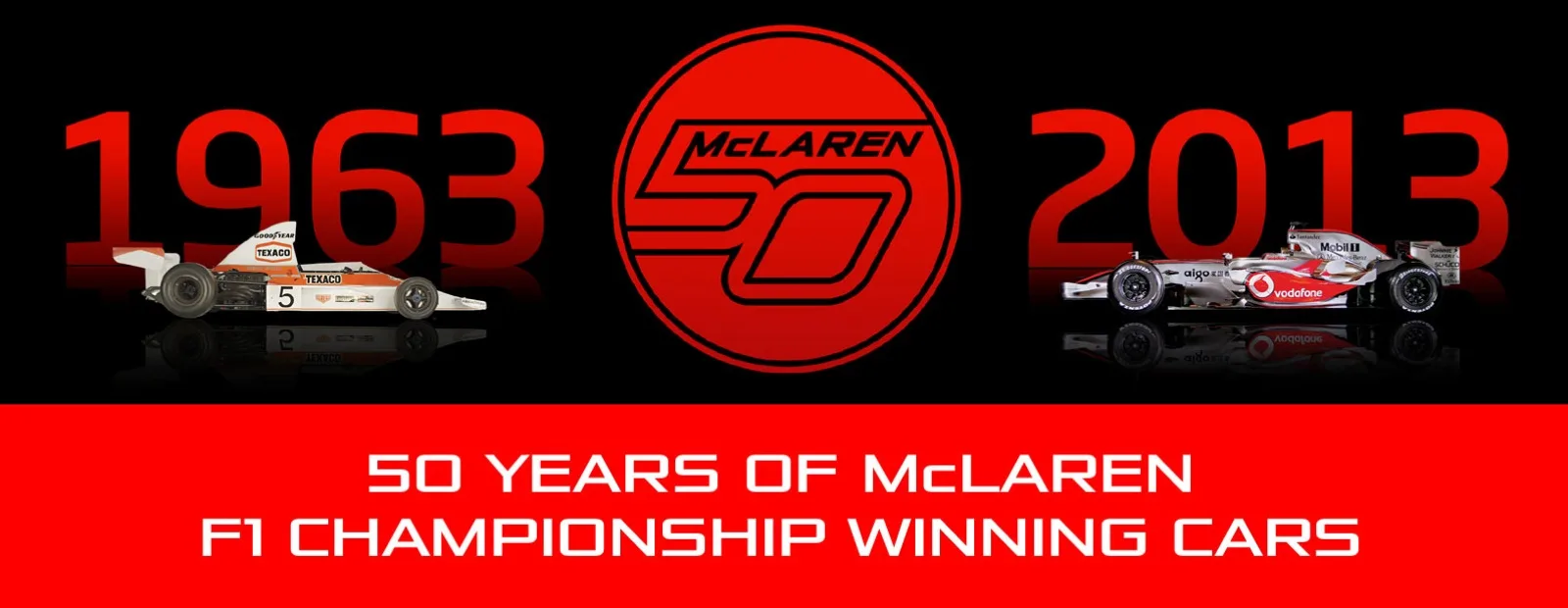 50 years of McLaren F1 championship winning cars