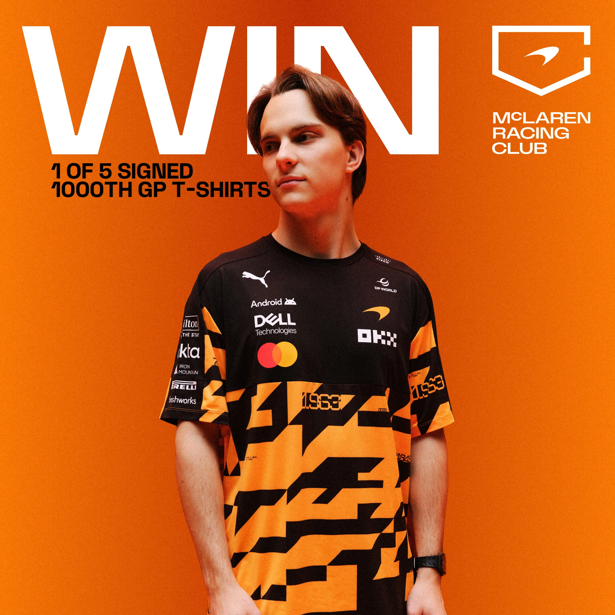 McLaren Mastercard Formula 1 Team 1000th Signed T-Shirt Competition