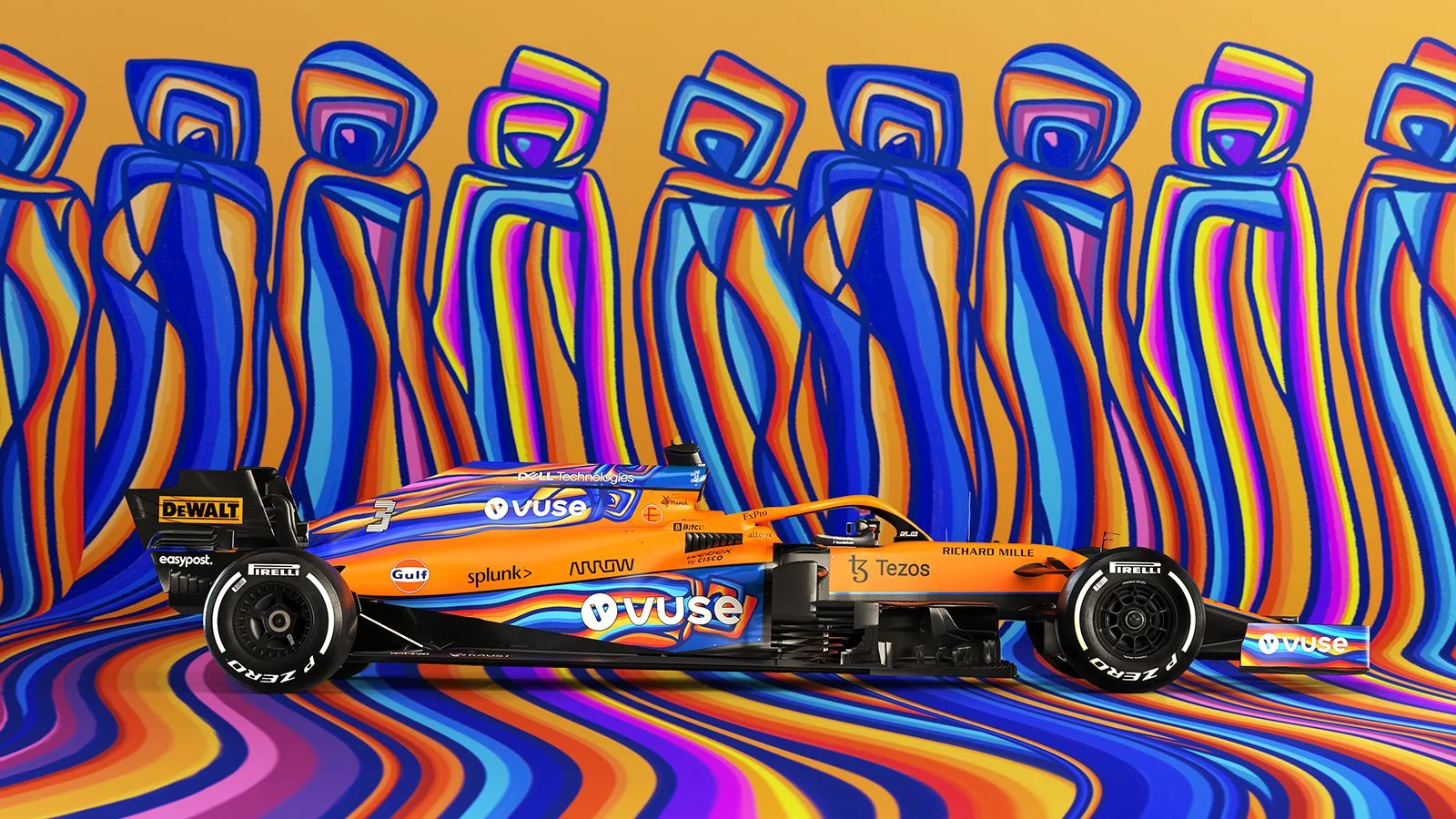 McLaren Racing and Vuse reveal one-off livery designed by emerging UAE-based artist The livery designed as part of the Vuse 'Driven By Change' campaign will race at the Abu Dhabi GP - 0