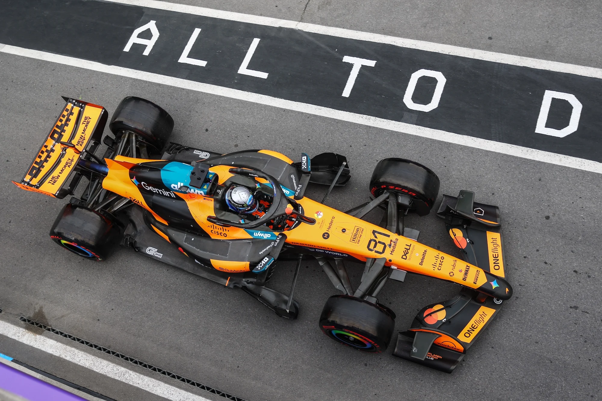 Oscar Piastri on track in the MCL40 at the Canadian grand prix