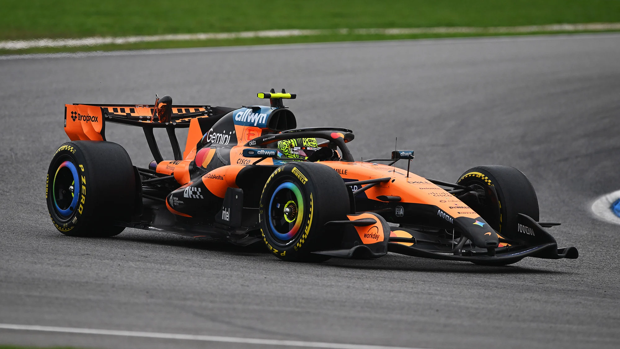 Lando Norris in the MCL40 at the Bahrain Grand Prix in Malaysia