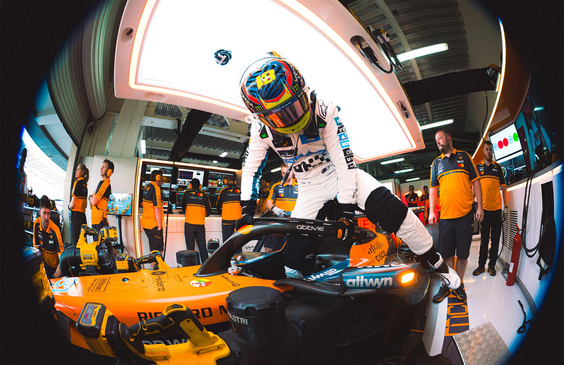 Mexico City GP team in garage