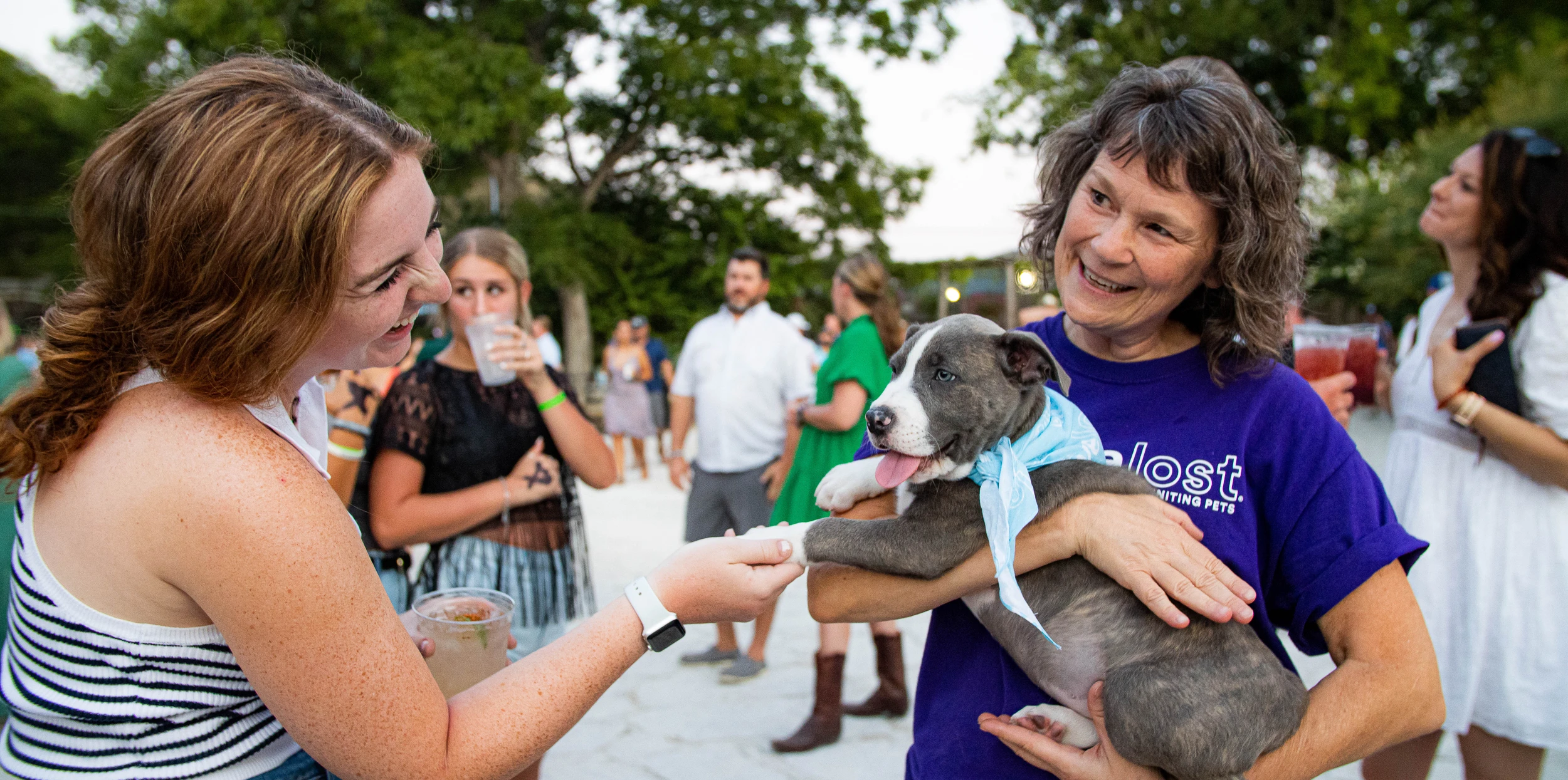 Happy women with dog pet