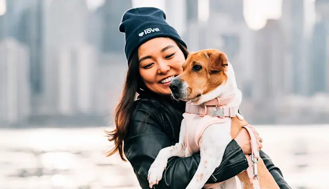 Woman with dog alt