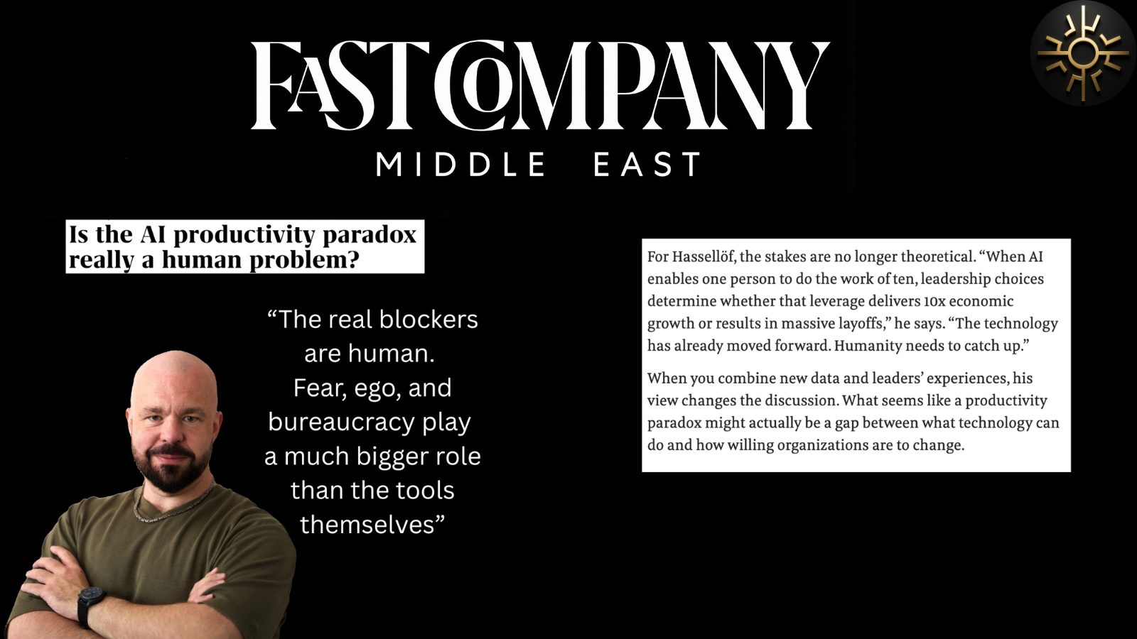 Is the AI productivity paradox really a human problem? - Andreas featured in Fast Company Middle East