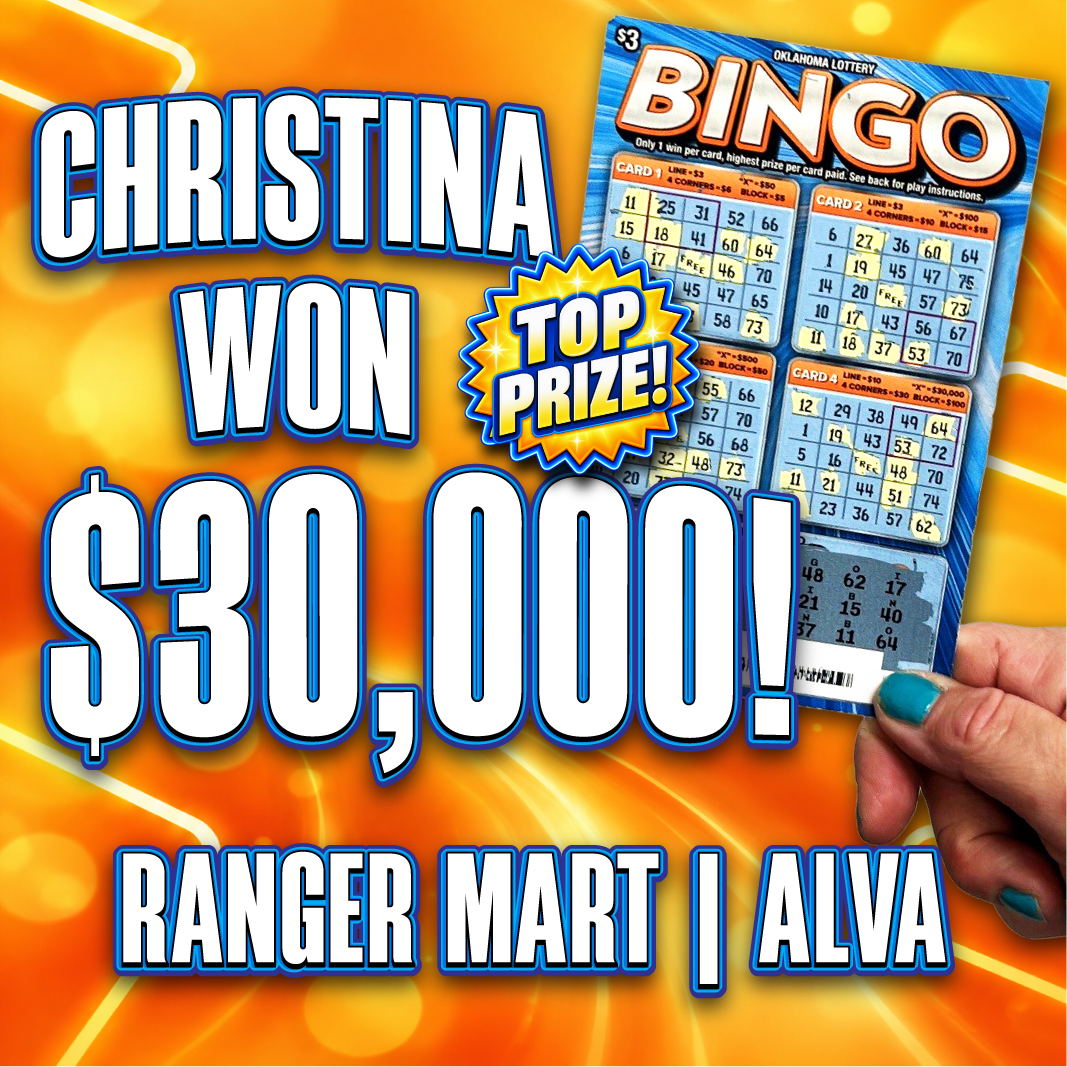 Christina won $30,000!