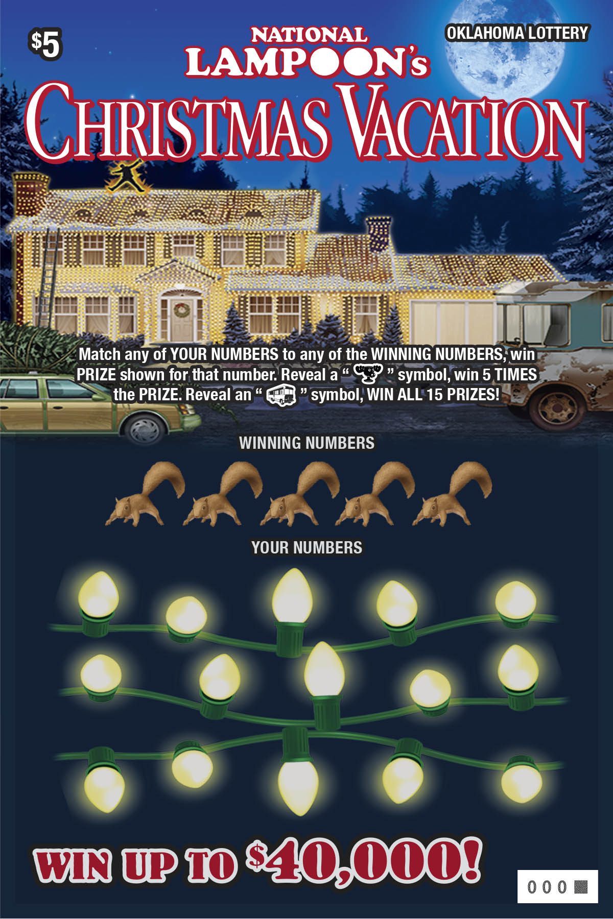 Christmas Vacation Oklahoma scratch-off ticket