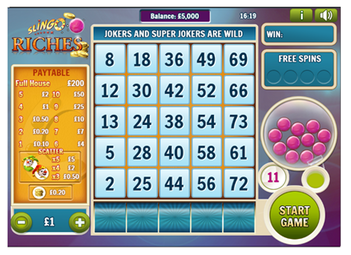 Slingo Riches Basic Grid
