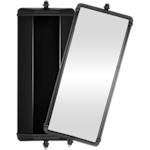 14.6" Black Steel Mirrors
