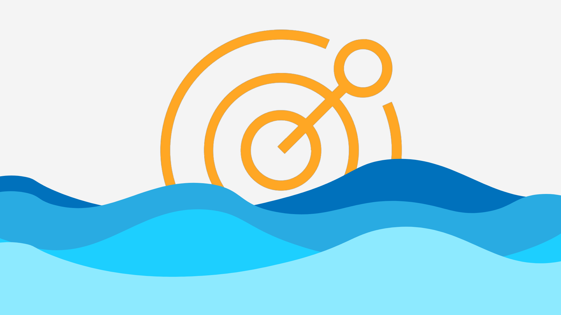 Stylized pin symbol in orange, half submerged behind blue waves – symbolizing the phasing out of Amazon Pinpoint.