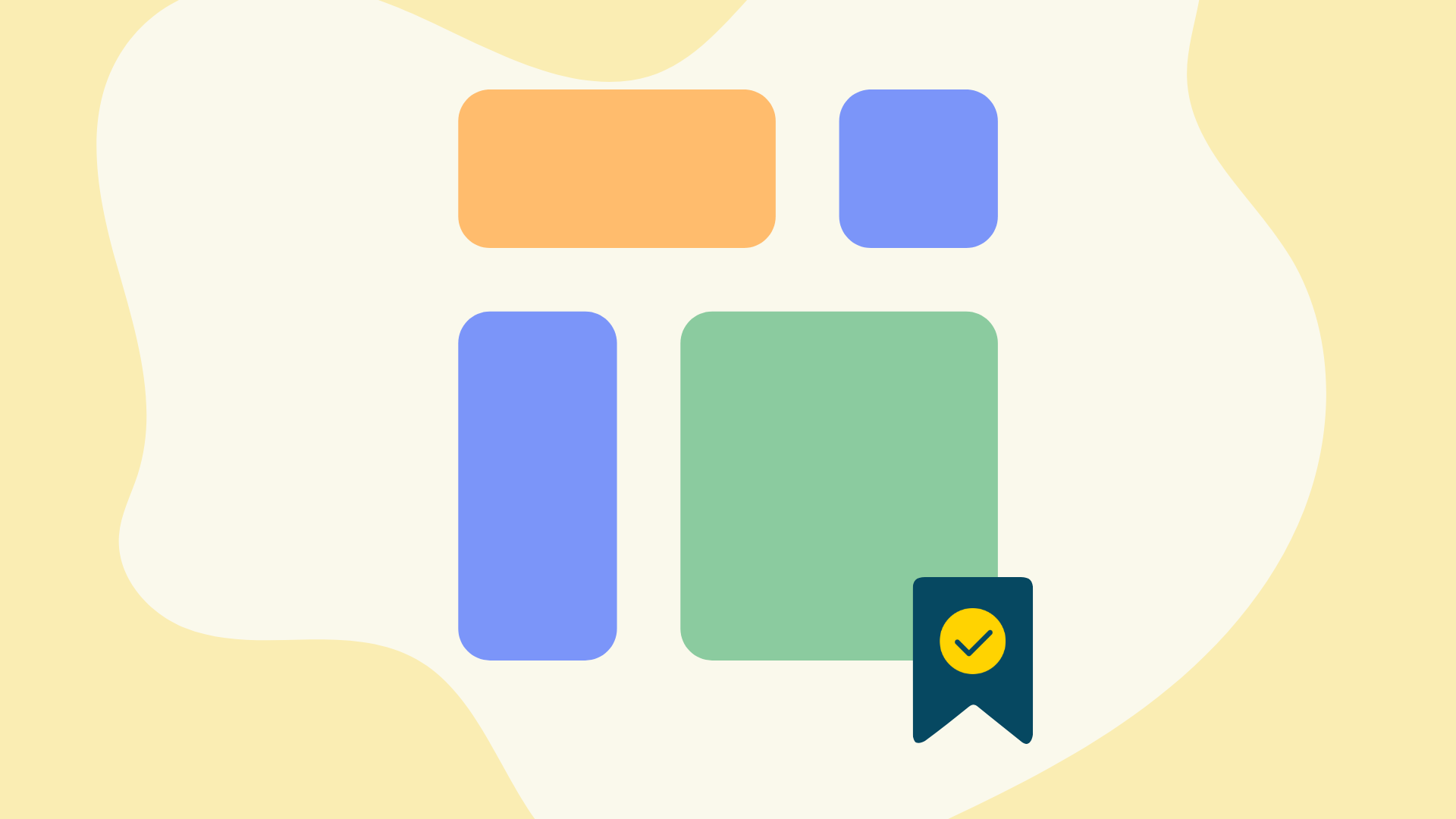 This graphic shows stylised content blocks, one of which has been saved. It serves to illustrate the article: "Maximising Efficiency with Reusable Components in Email Templates"