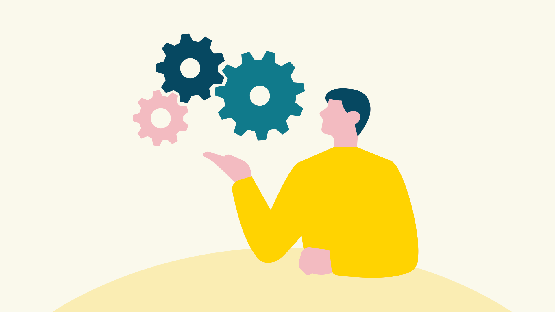 This picture shows the stylized graphic of a person and three gears. It serves as the cover image for the article: “Optimizing Operational Email Efficiency with AWS SES and Semplates”