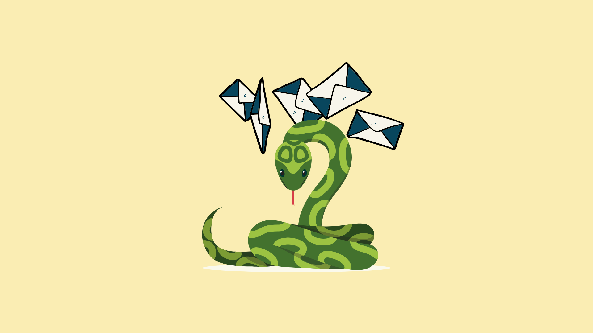 This graphic shows a python snake. It is intended to illustrate the article "Semplates Blog Header - Harness Power AWS SES Python". 