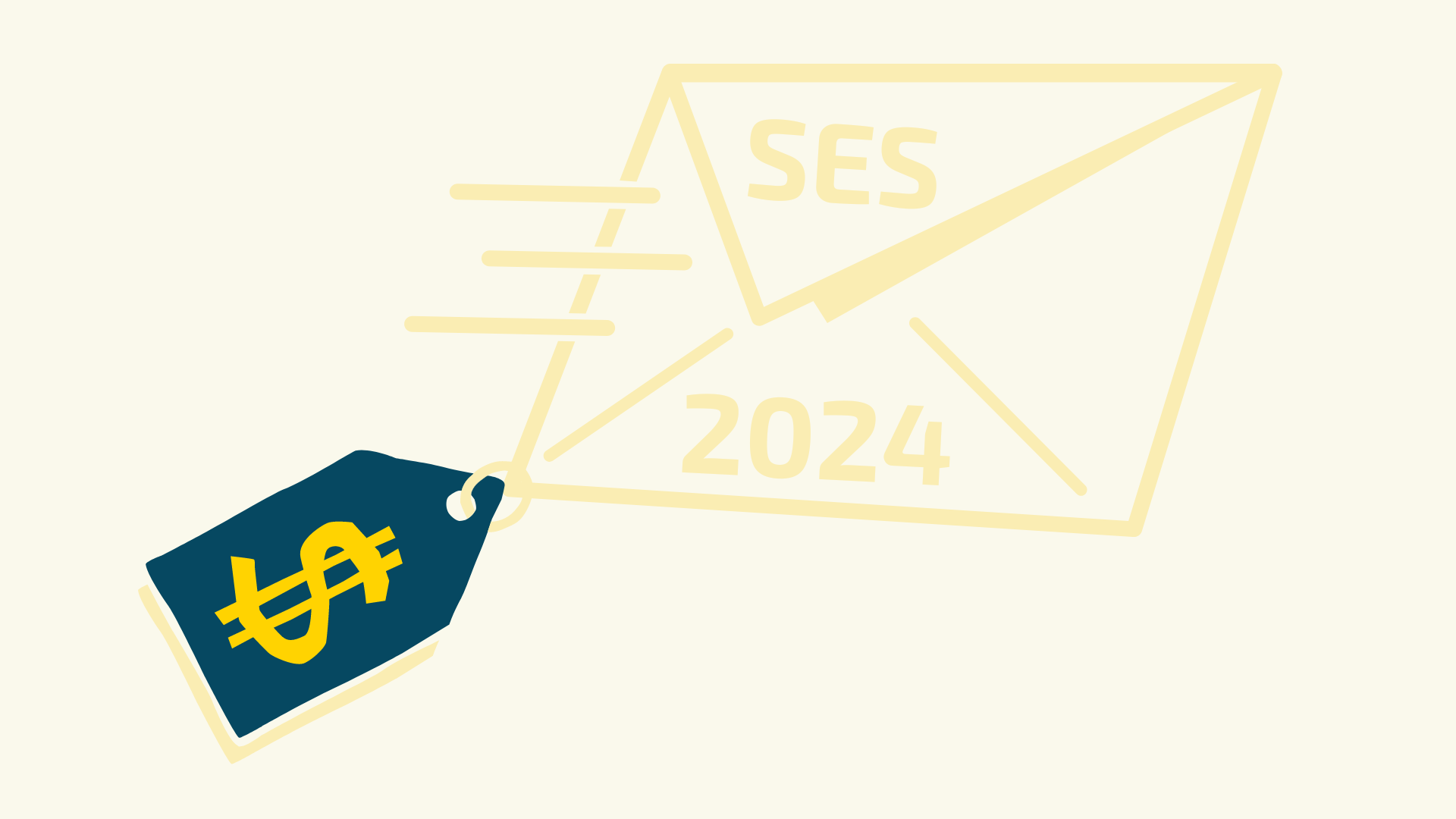 This picture shows an email with a price tag. It is used to illustrate the article "AWS SES Pricing - What You Need to Know [2024]"