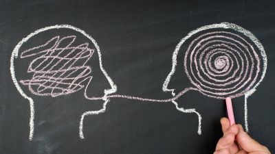 This image shows a chalk drawing to illustrate decoding.