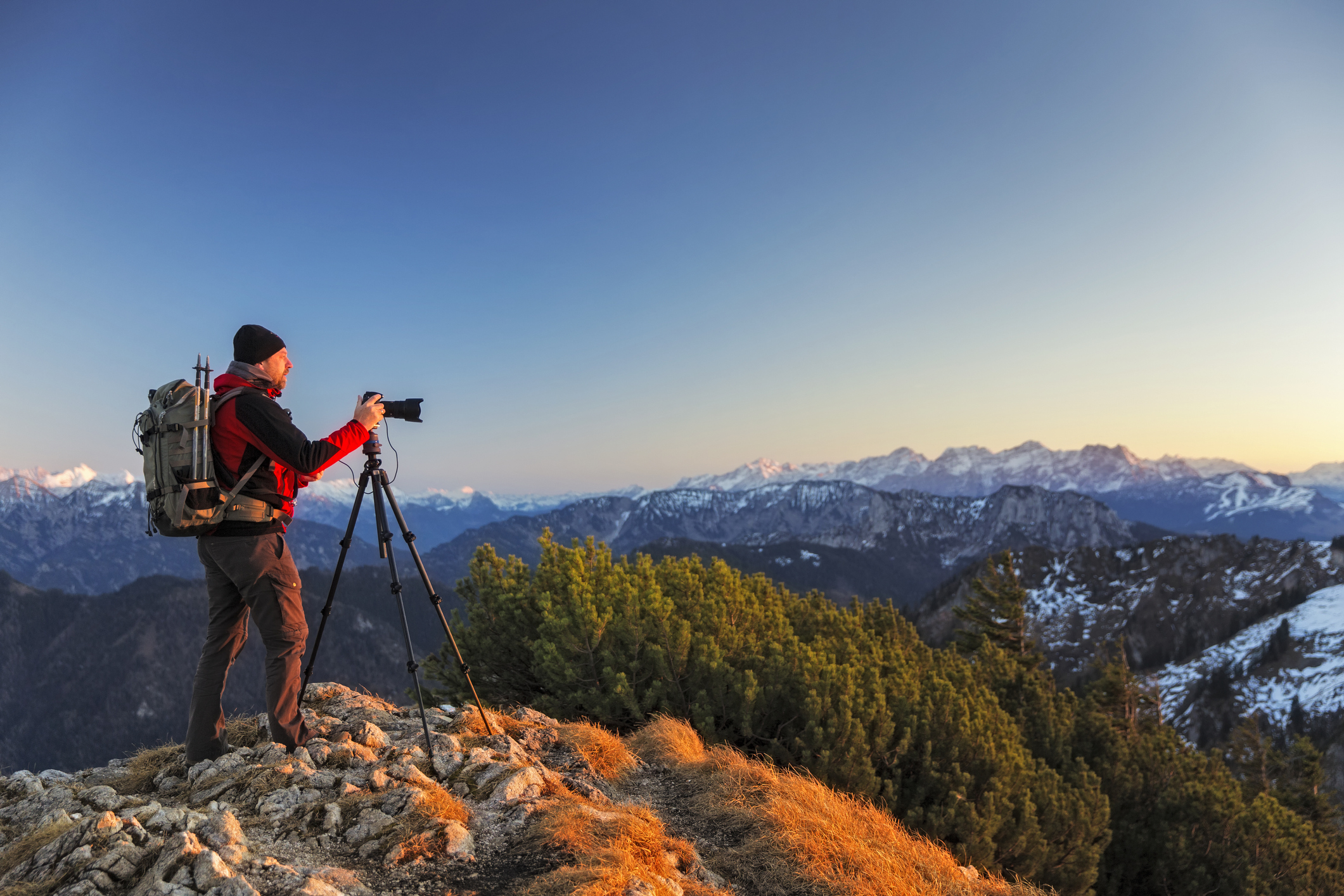 Videographer in the mountains