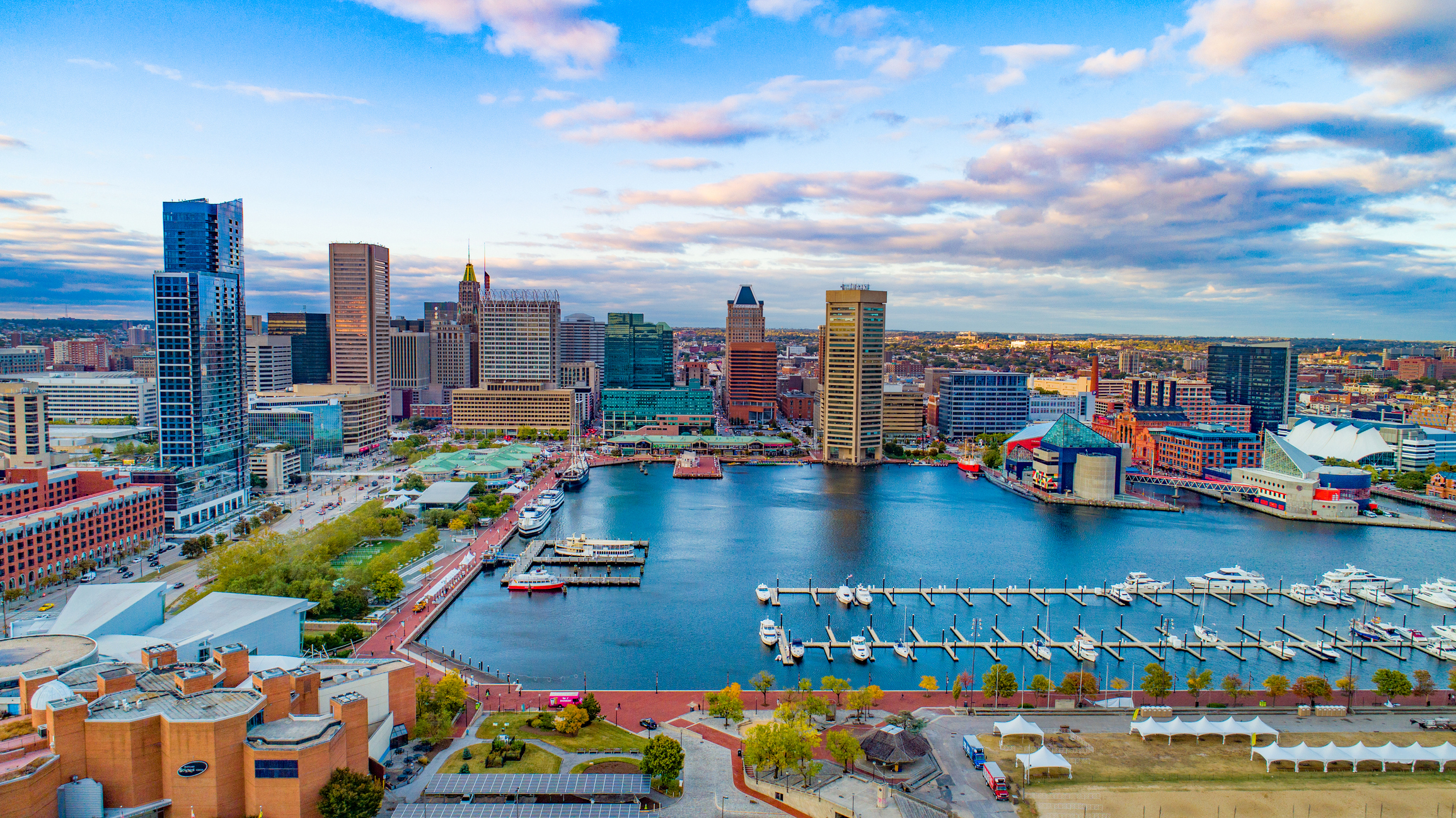 Inner Harbor during summer in Baltimore, Maryland 