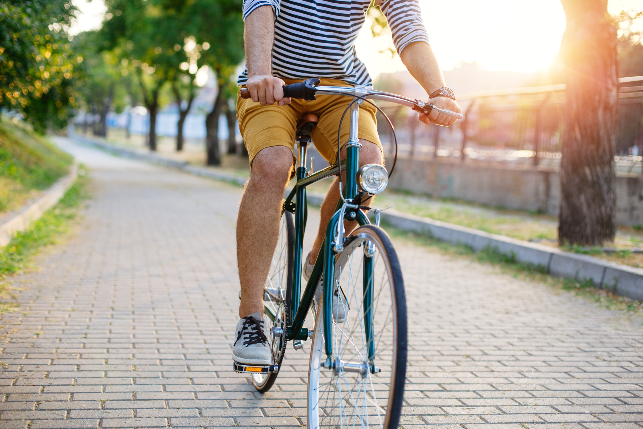 man riding bike