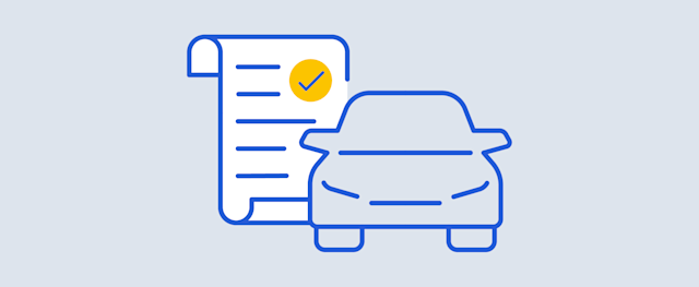 Car insurance or registration document icon.
