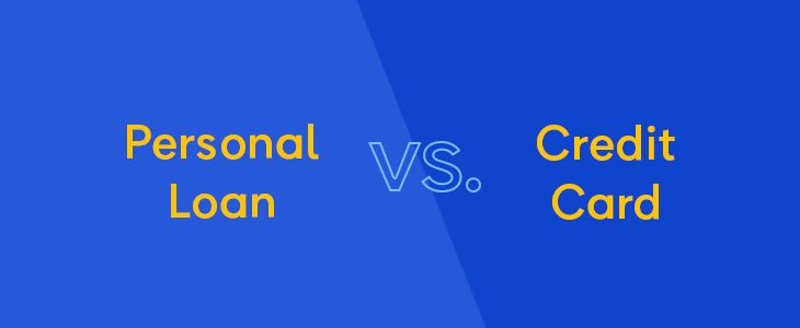 The image compares "Personal Loan" versus "Credit Card"