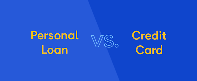 The image compares "Personal Loan" versus "Credit Card"