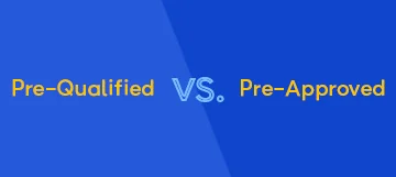 The image shows the difference between being Pre-Qualified and Pre-Approved for a loan.