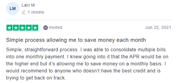 Trustpilot review: OneMain Financial - 5 stars by Laci M