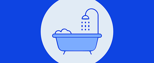 Bathtub and shower illustration for bathroom remodel financing.
