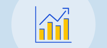 The image shows a bar chart with a line graph overlay, representing growth or progress trends.