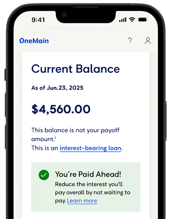 Iphone Showing a loan balance