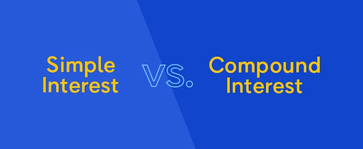 Comparison between simple interest and compound interest.