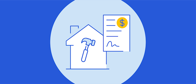 Illustration of a construction loan: using funds to build or renovate a home.