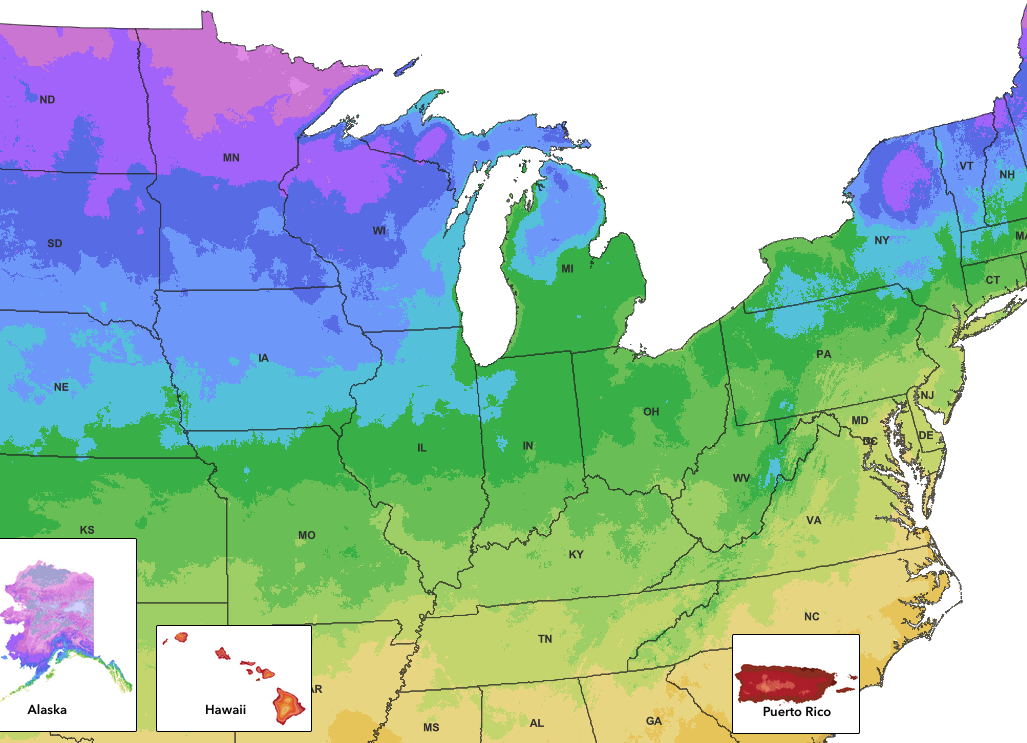 USDA Plant Hardiness Zones