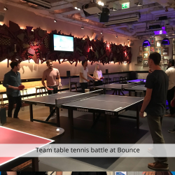 Team table tennis battle at Bounce
